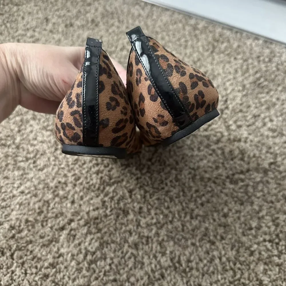 Chico’s Leopard Print Slip On Ballet Flat Shoes Size 7